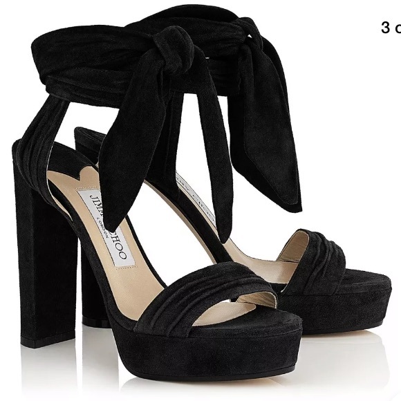 JIMMY CHOO Kaytrin Suede 120 Platform Sandal shoes - Picture 2 of 8